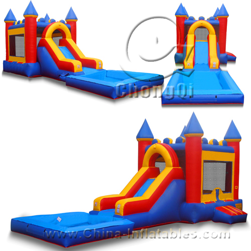 inflatable water slides wet dry combo